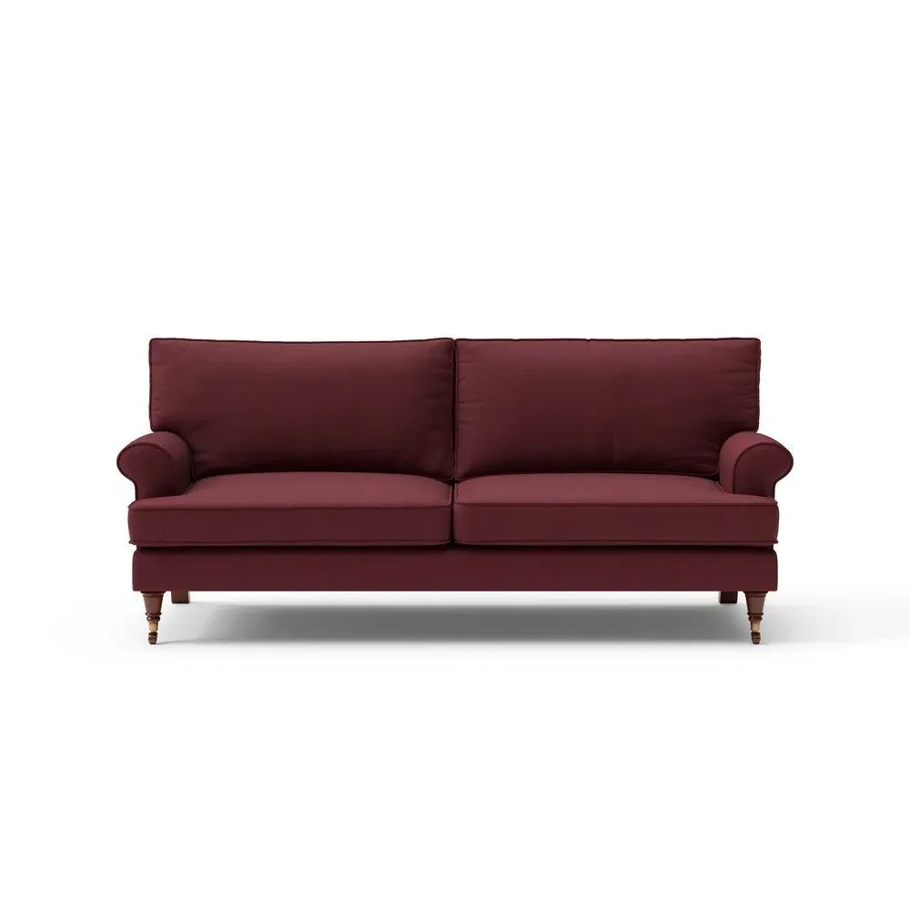 3 Seater Sofa - Red, Linen image