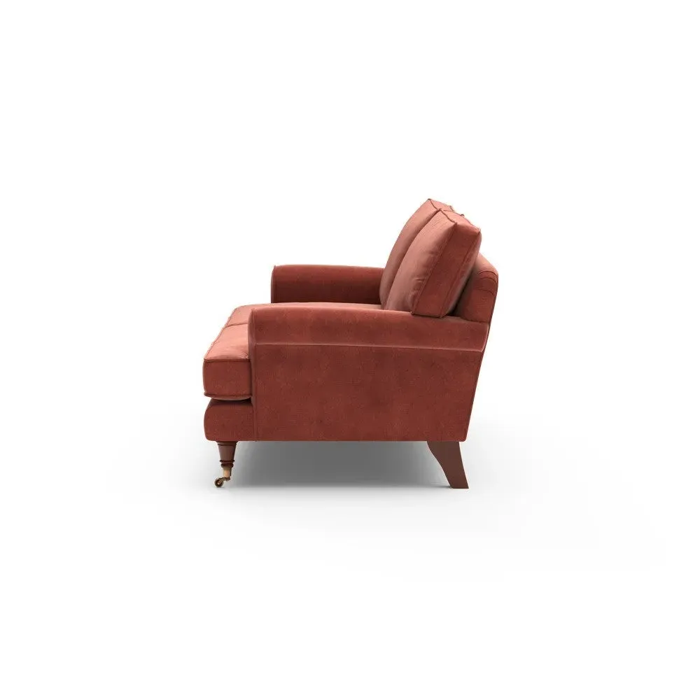 3-Seater Sofa - Red, Matt Velvet
