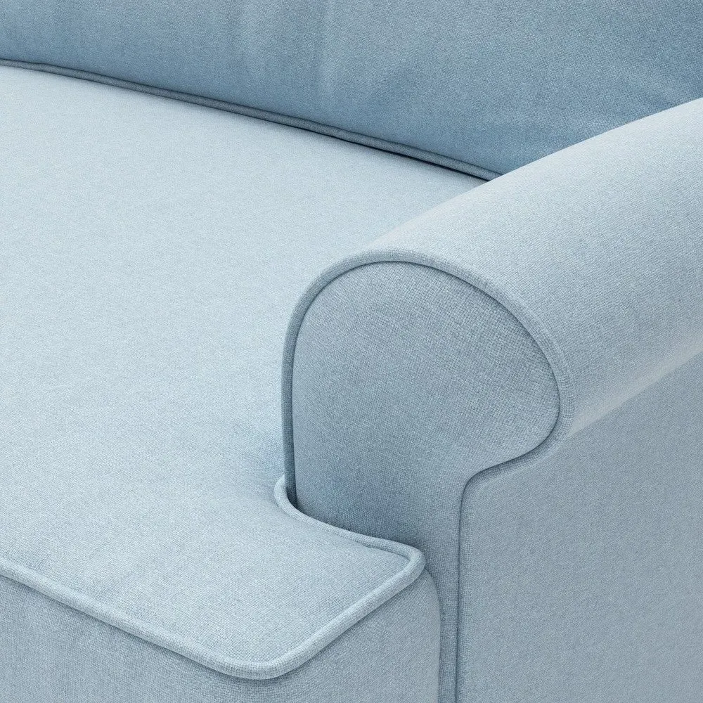 3-Seater Sofa - Sky Blue, House Linen Mix