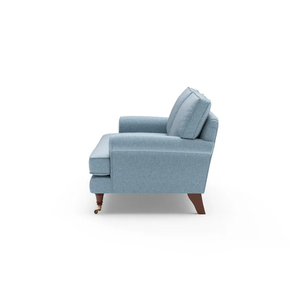 3-Seater Sofa with Castor Legs - Teal, Rustic Weave