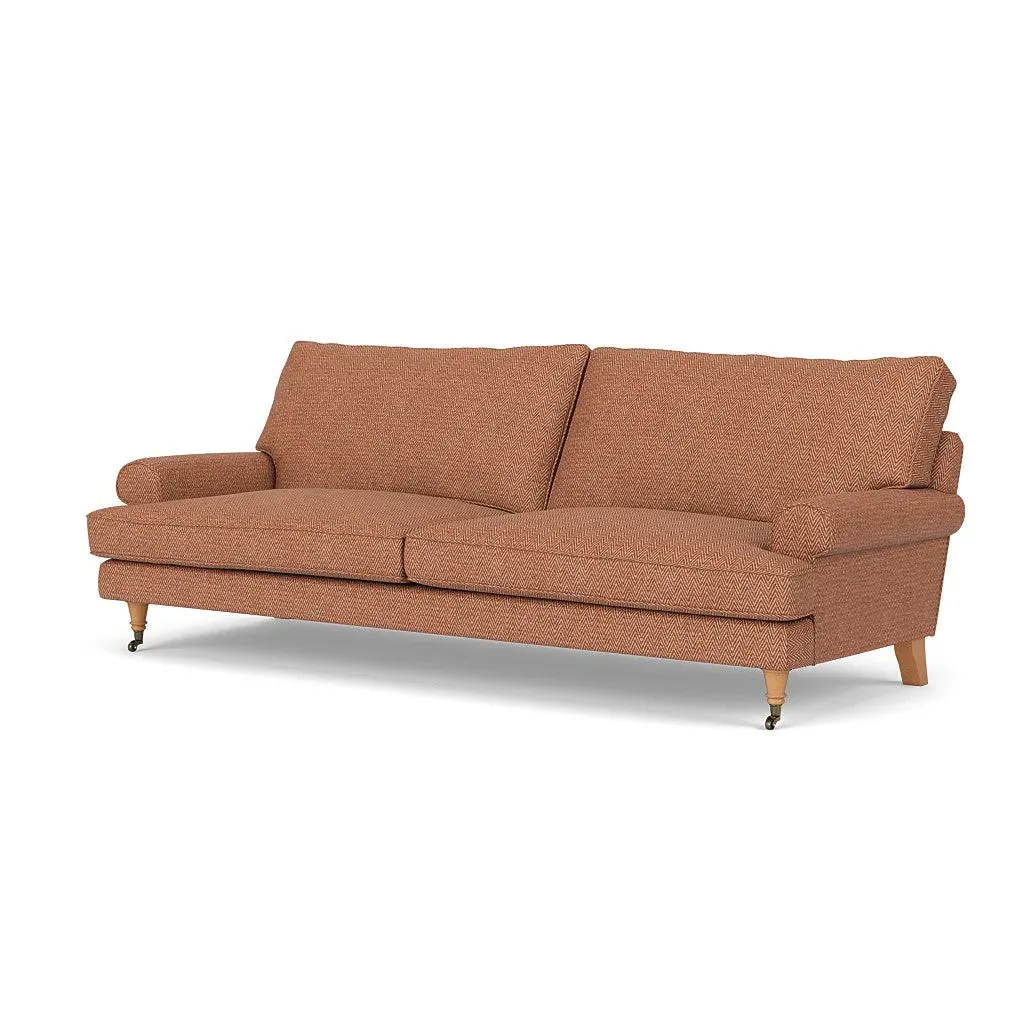 4-Seater Sofa - Brick, Herringbone Weave