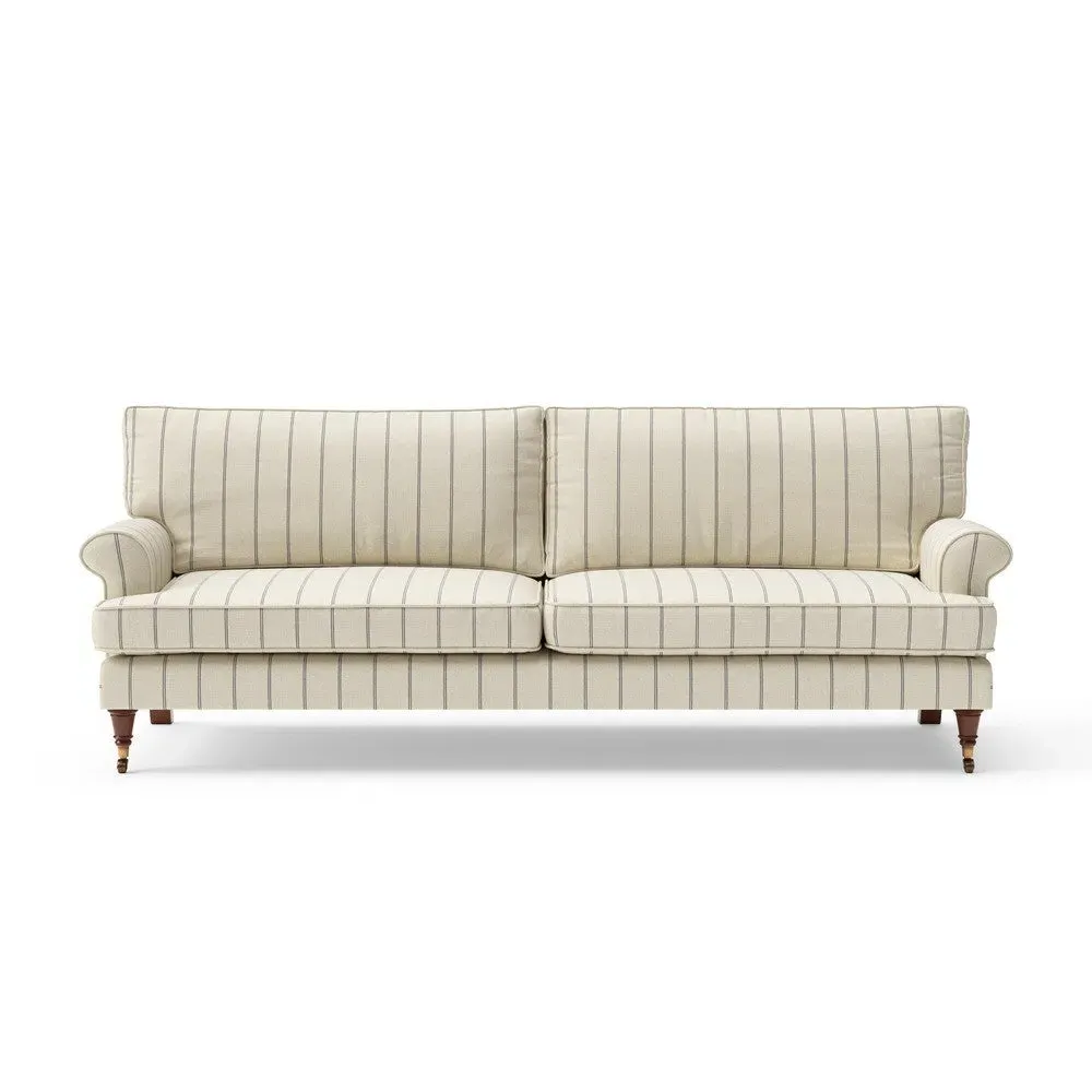 4-Seater Sofa - Charcoal, Compton Stripe