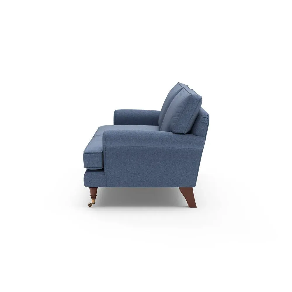 4-Seater Sofa - Dark Blue, Chunky Cotton