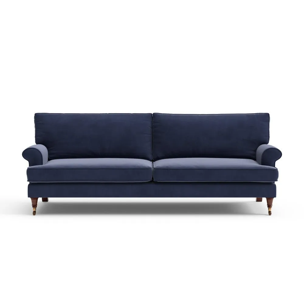 4-Seater Sofa - Deep Blue, Velvet