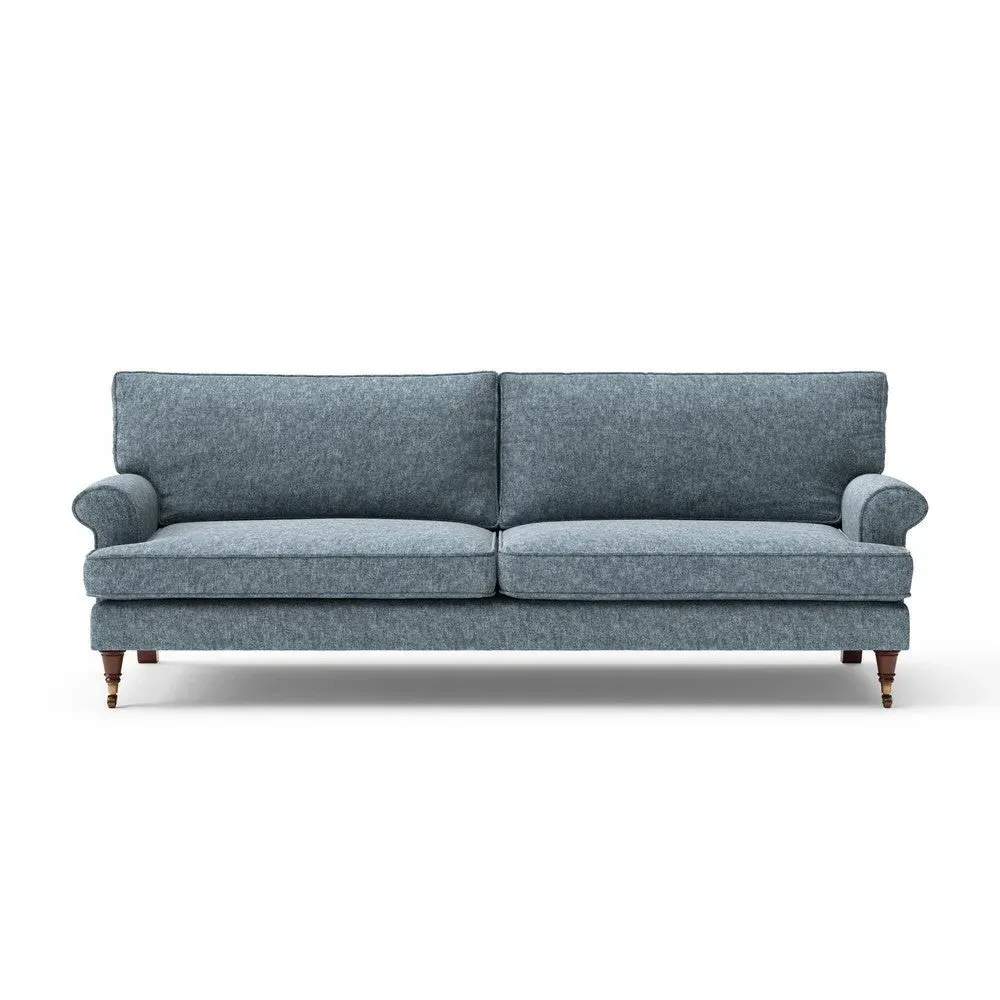 4-Seater Sofa - Mid Blue, Aquaclean Oxford