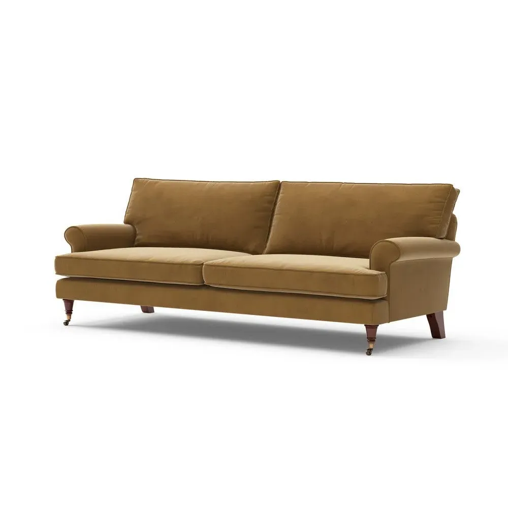 4-Seater Sofa - Mustard, Matt Velvet
