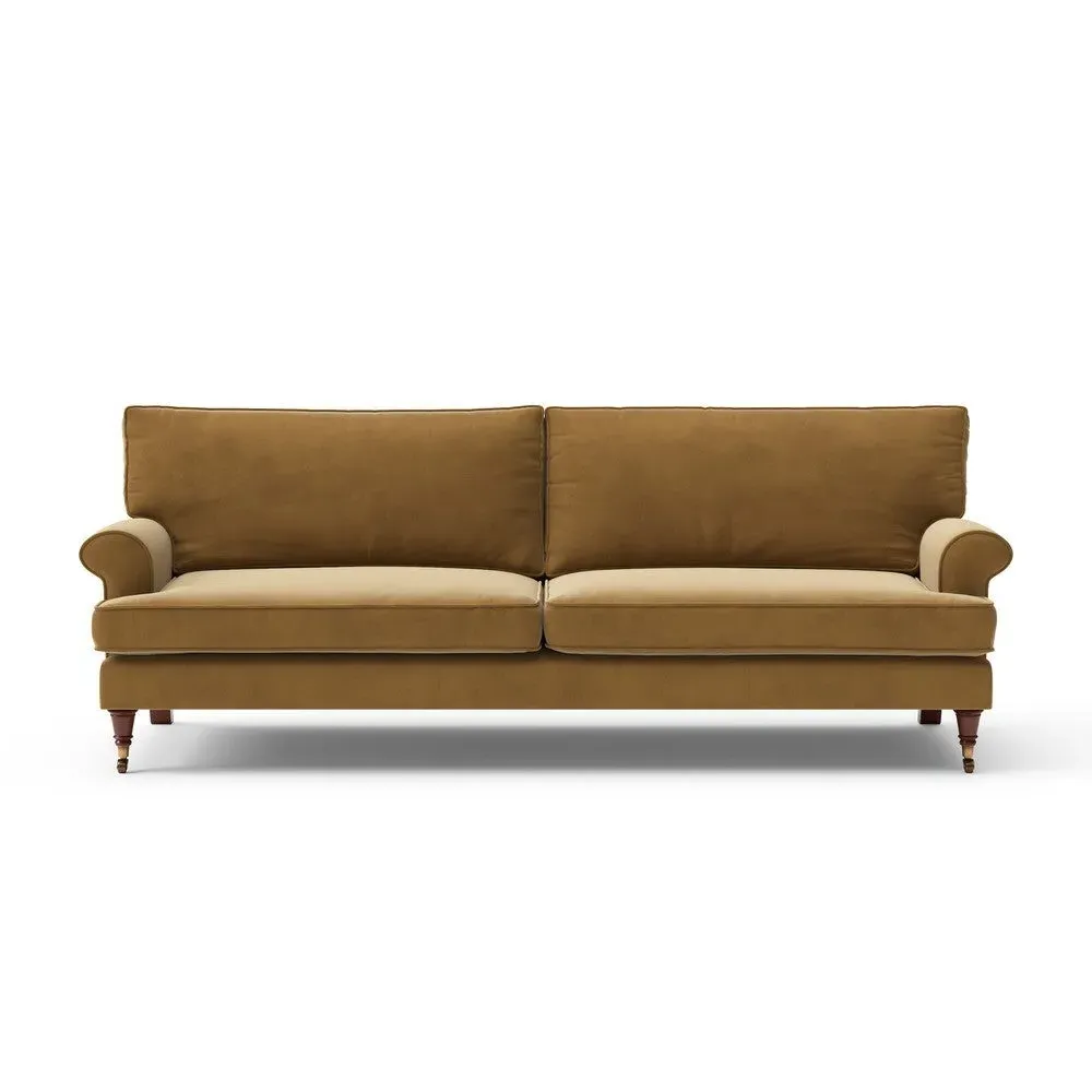 4-Seater Sofa - Mustard, Matt Velvet