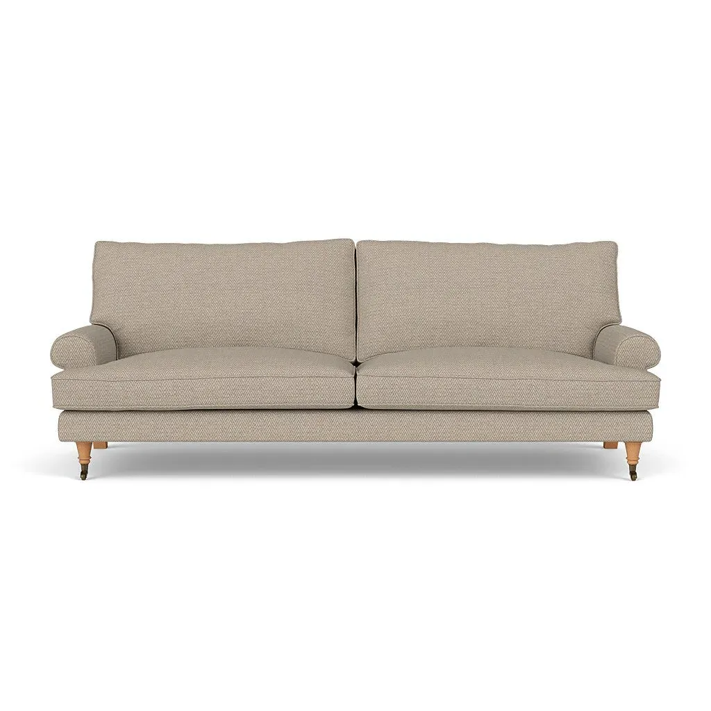 4 Seater Sofa - Natural, Herringbone Weave