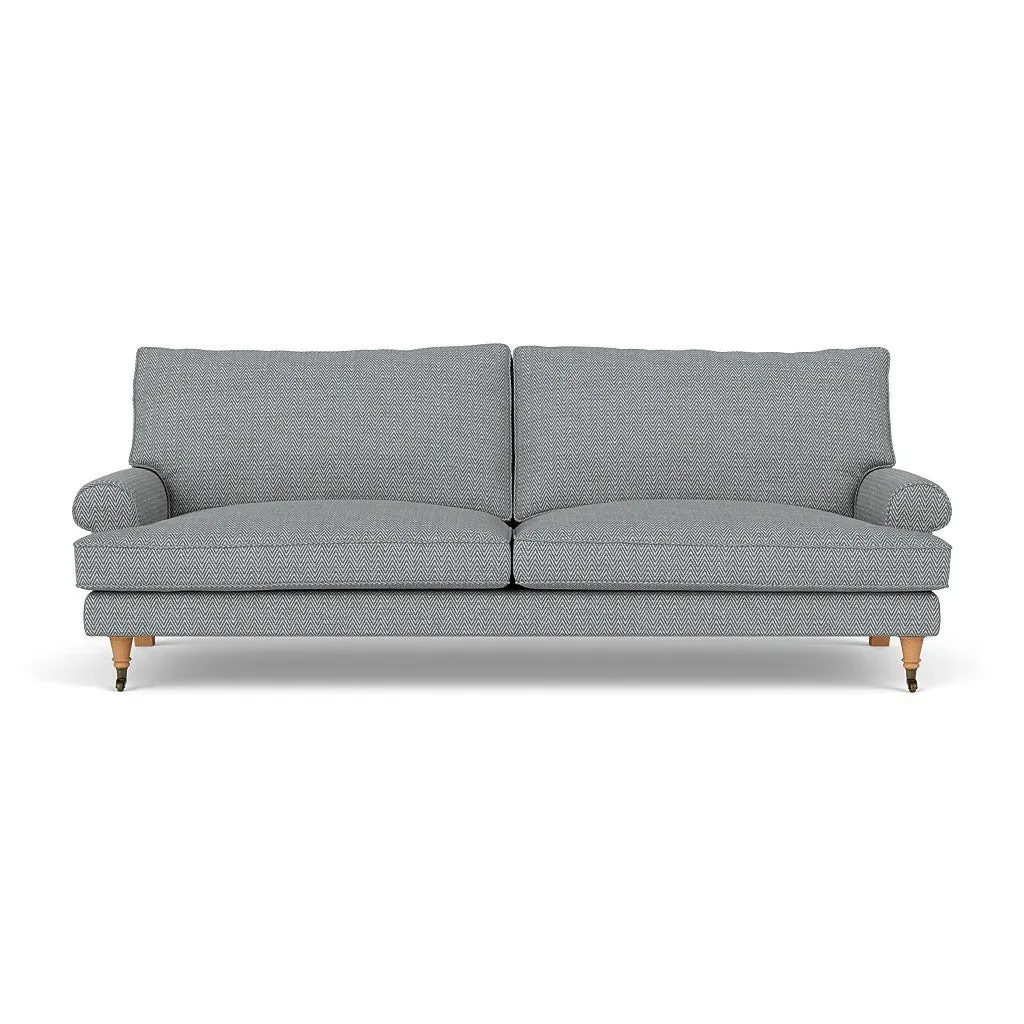 4-Seater Sofa - Navy, Herringbone Weave