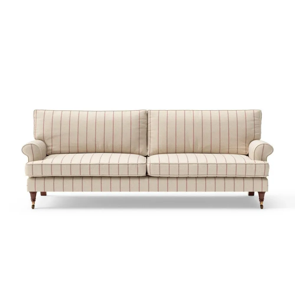 4-Seater Sofa - Raspberry, Compton Stripe