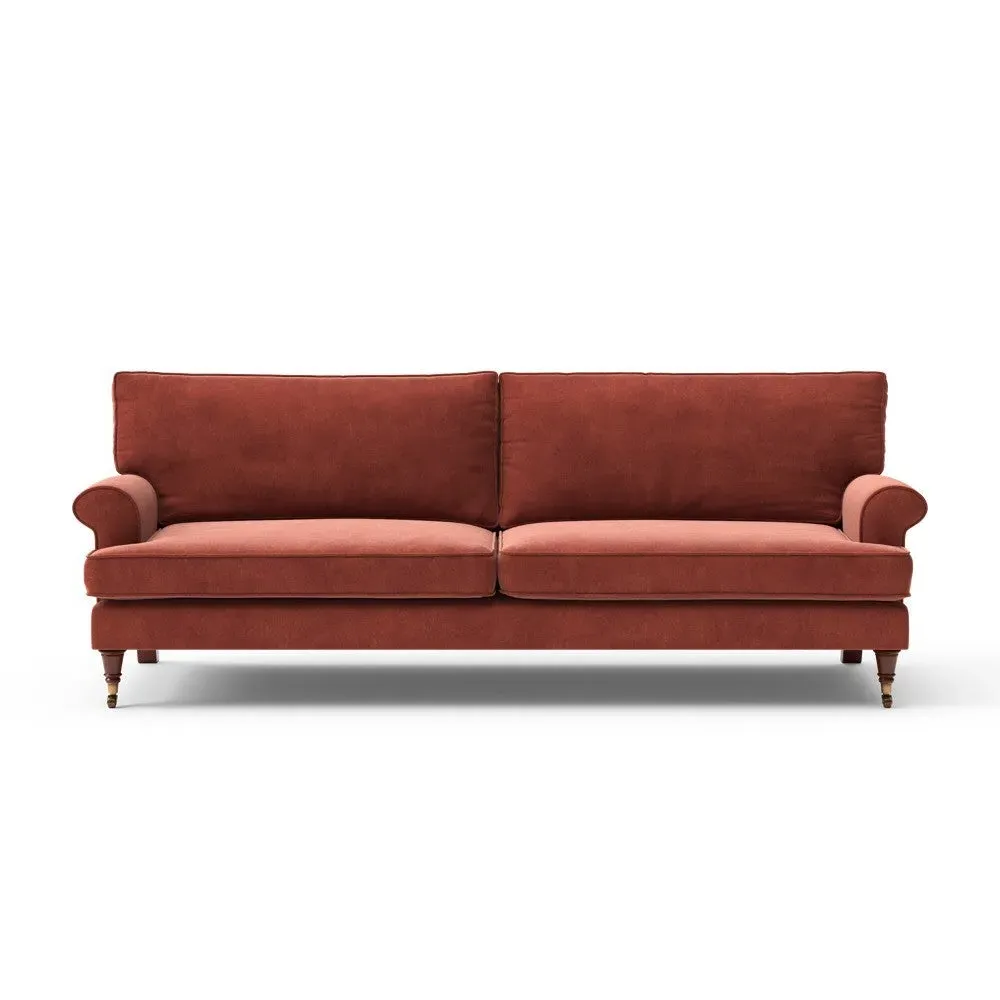 4-Seater Sofa - Red, Matt Velvet