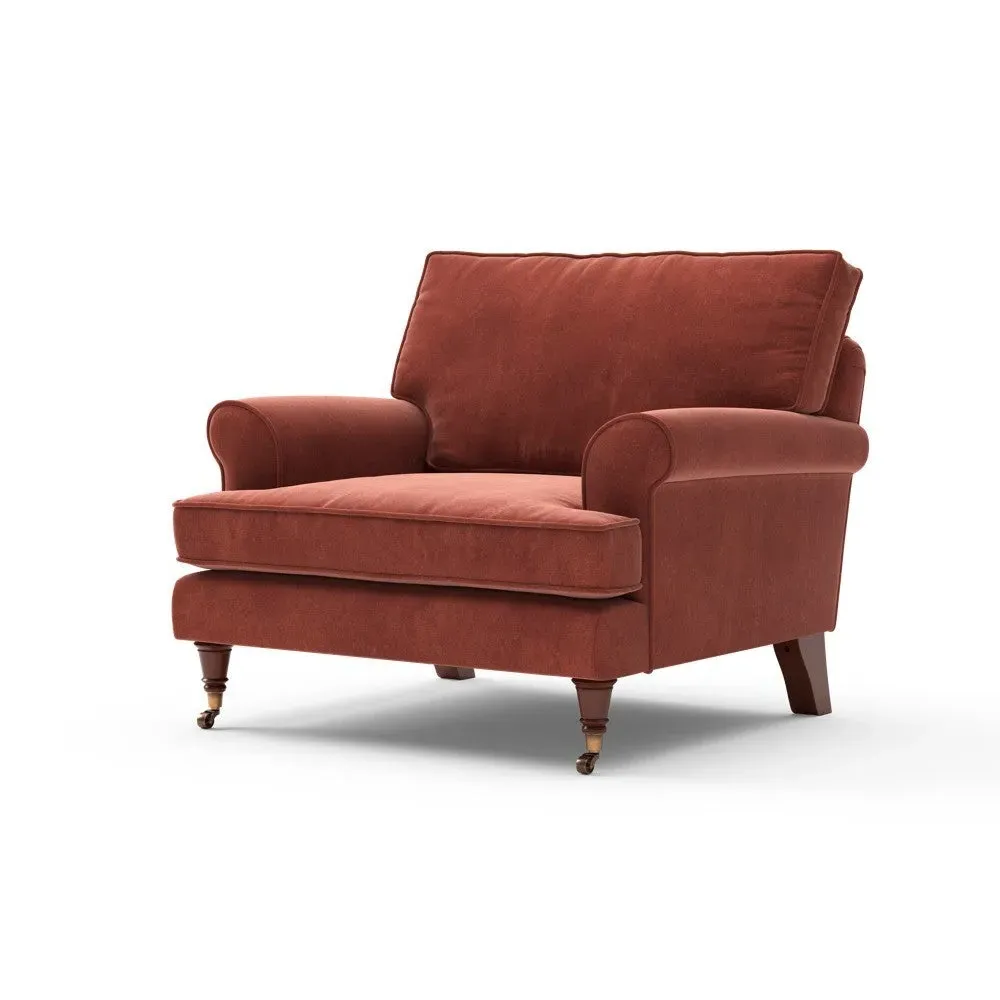 Armchair - Brick, Matt Velvet