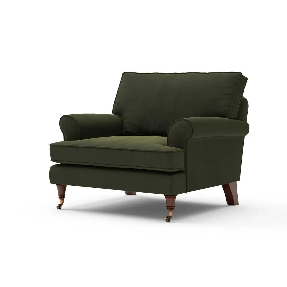 Armchair - Forest Green, Matt Velvet