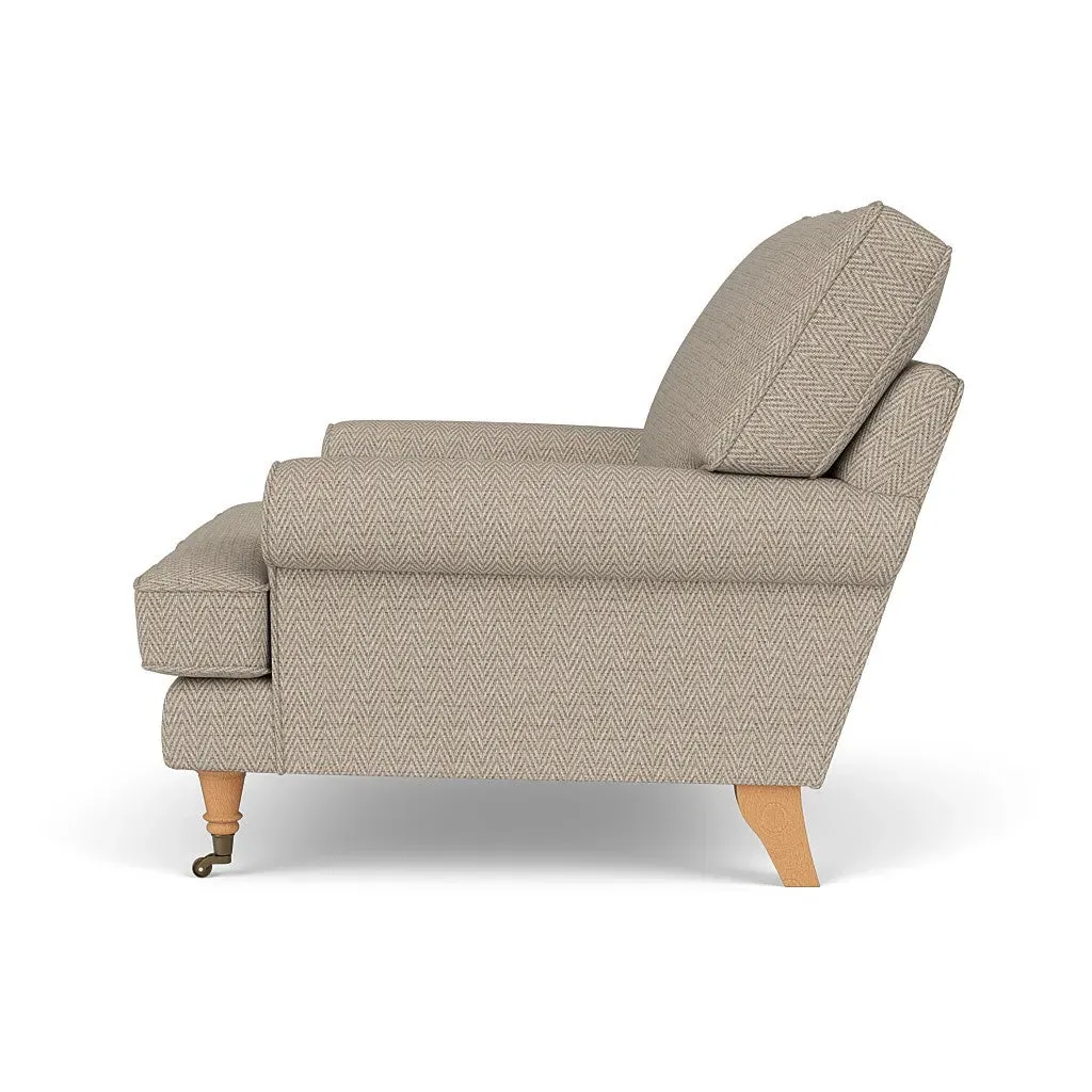 Armchair - Natural, Herringbone Weave