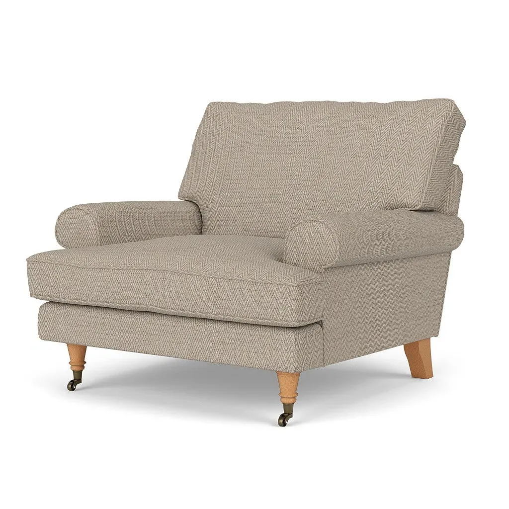 Armchair - Natural, Herringbone Weave