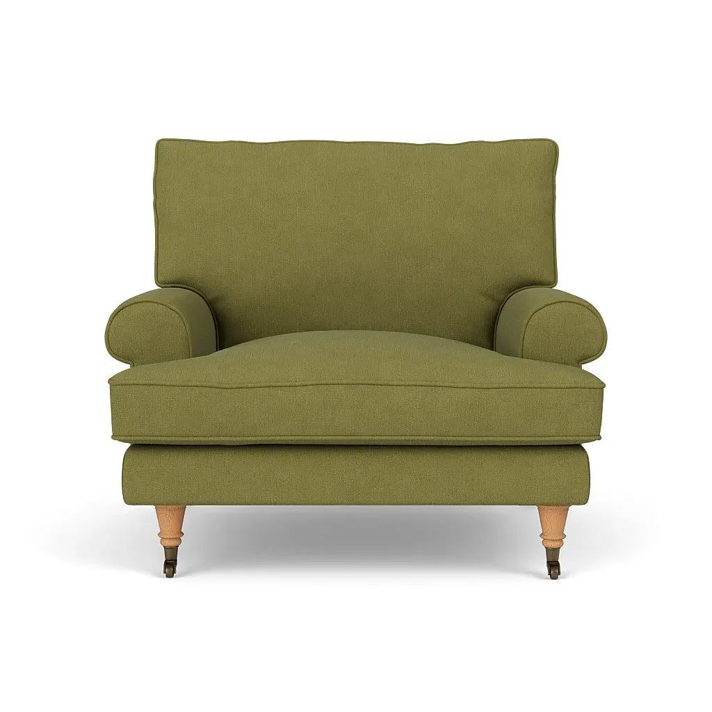 Armchair with Scrolled Arms - Apple, House Linen Mix by The Cotswold Company, image 2