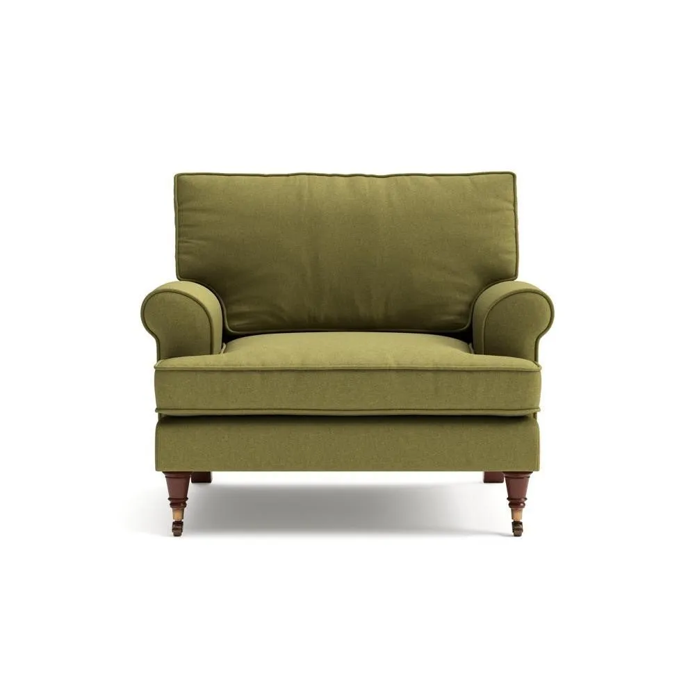 Armchair with Scrolled Arms - Apple Green, House Linen Mix image