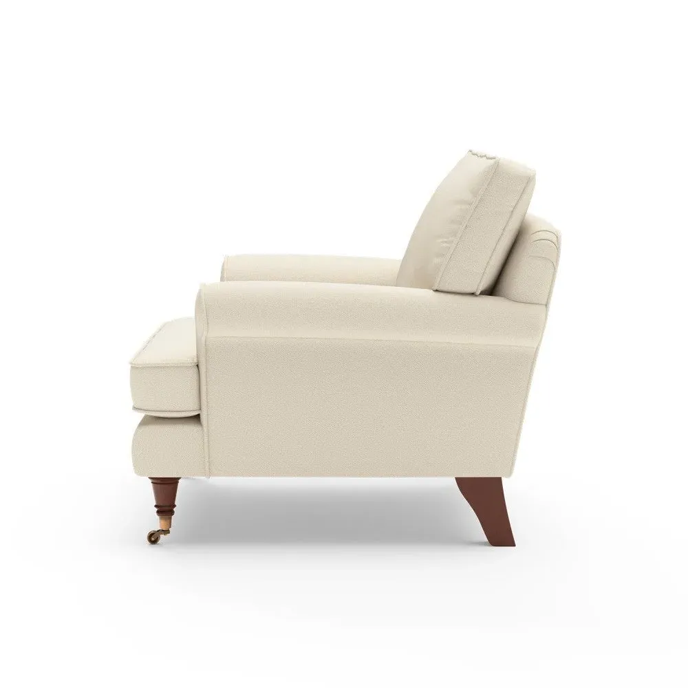Armchair with Scrolled Arms - Cream, House Weave