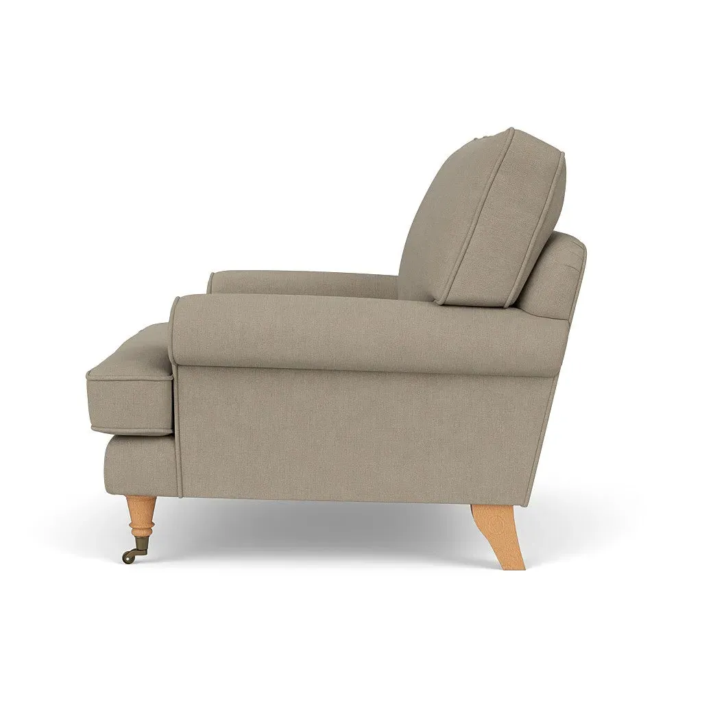 Armchair with Scrolled Arms - Dove Grey, House Linen Mix by The Cotswold Company, image 3