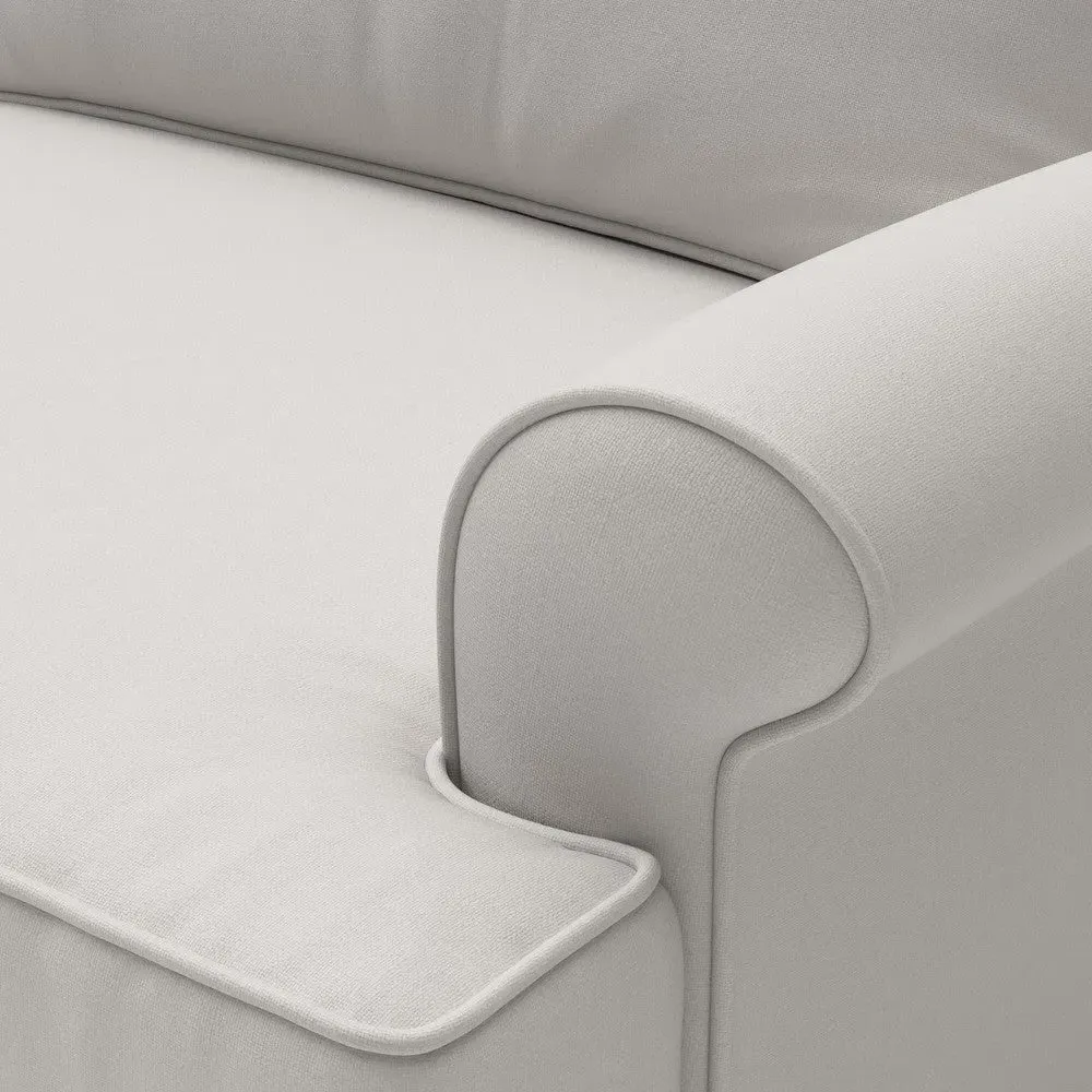 Armchair with Scrolled Arms - Dove Grey, House Linen Mix by The Cotswold Company, image 4