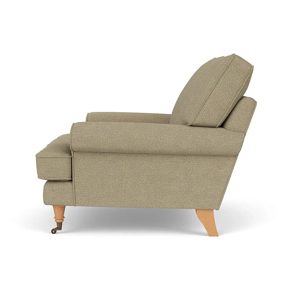 Armchair with Scrolled Arms - Green Marl, House Weave