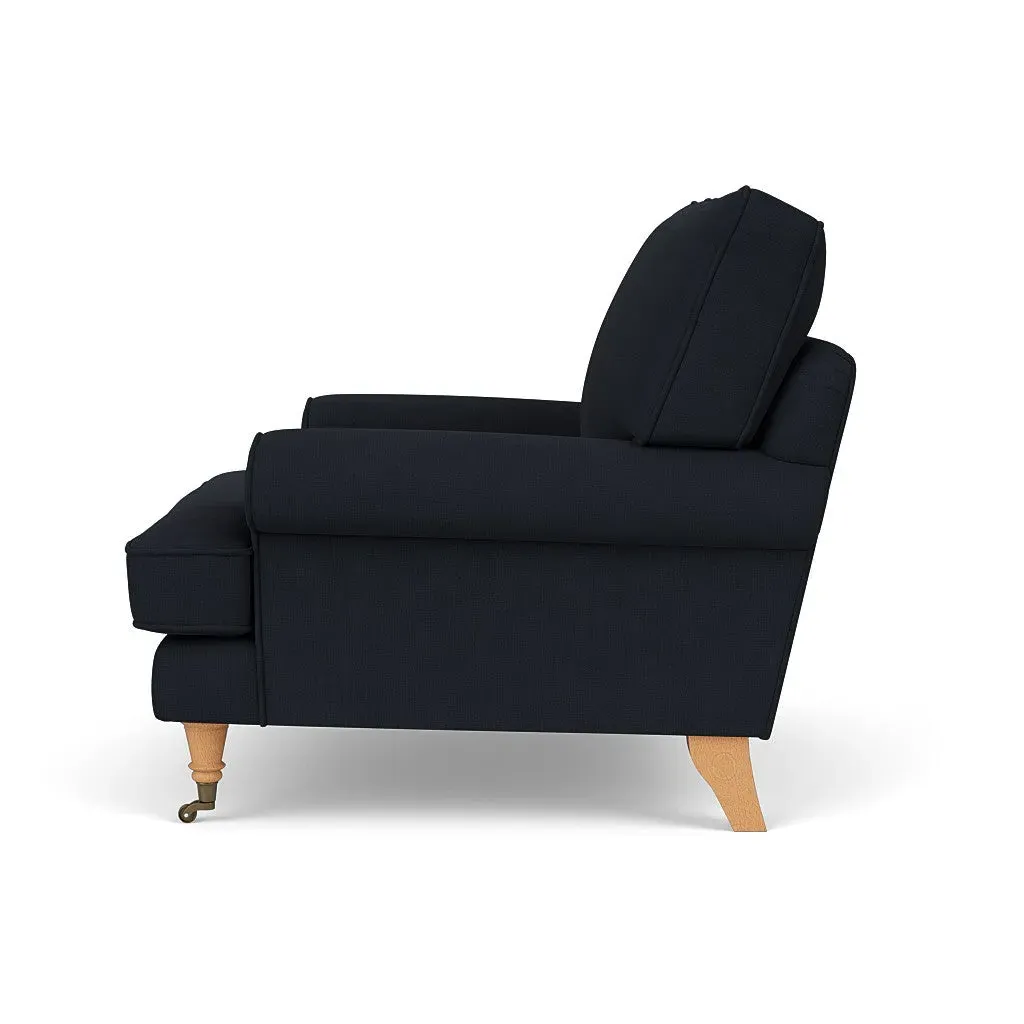 Armchair with Scrolled Arms - Ink, House Linen Mix by The Cotswold Company, image 3