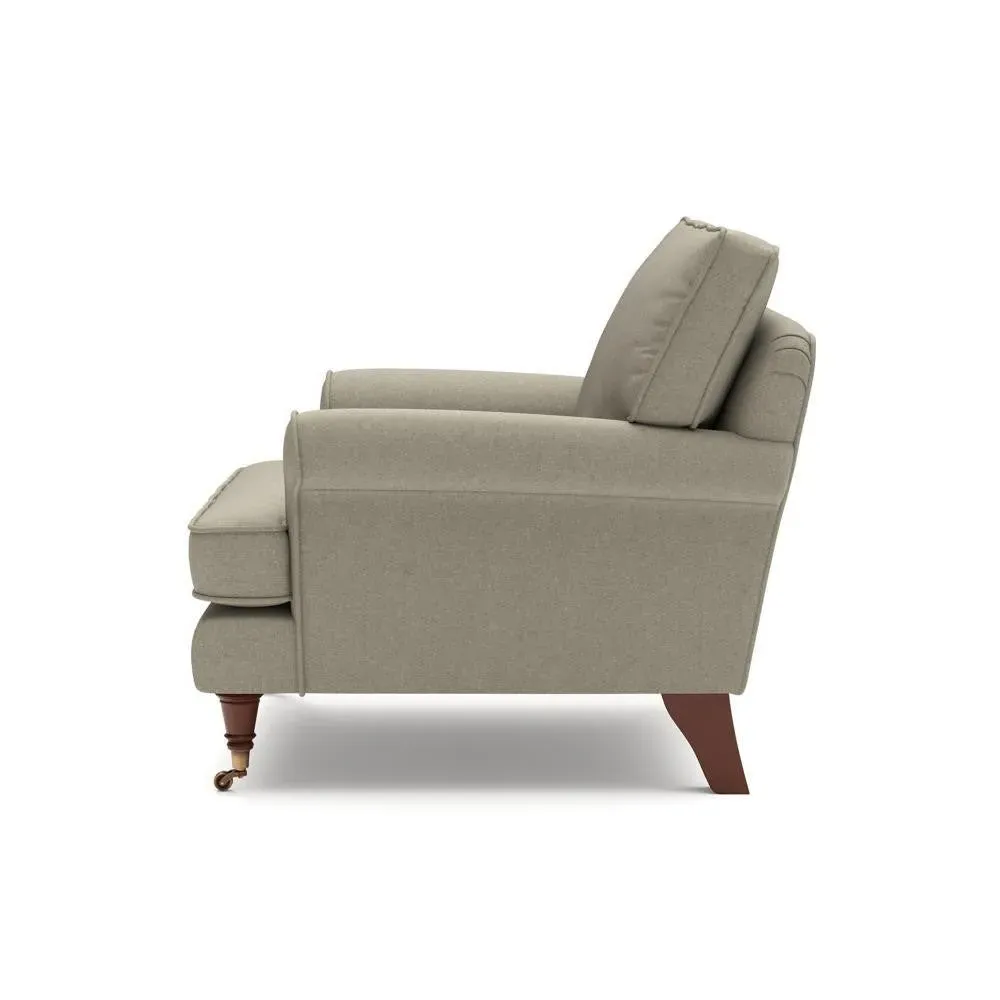 Armchair with Scrolled Arms - Mid Grey, House Linen Mix