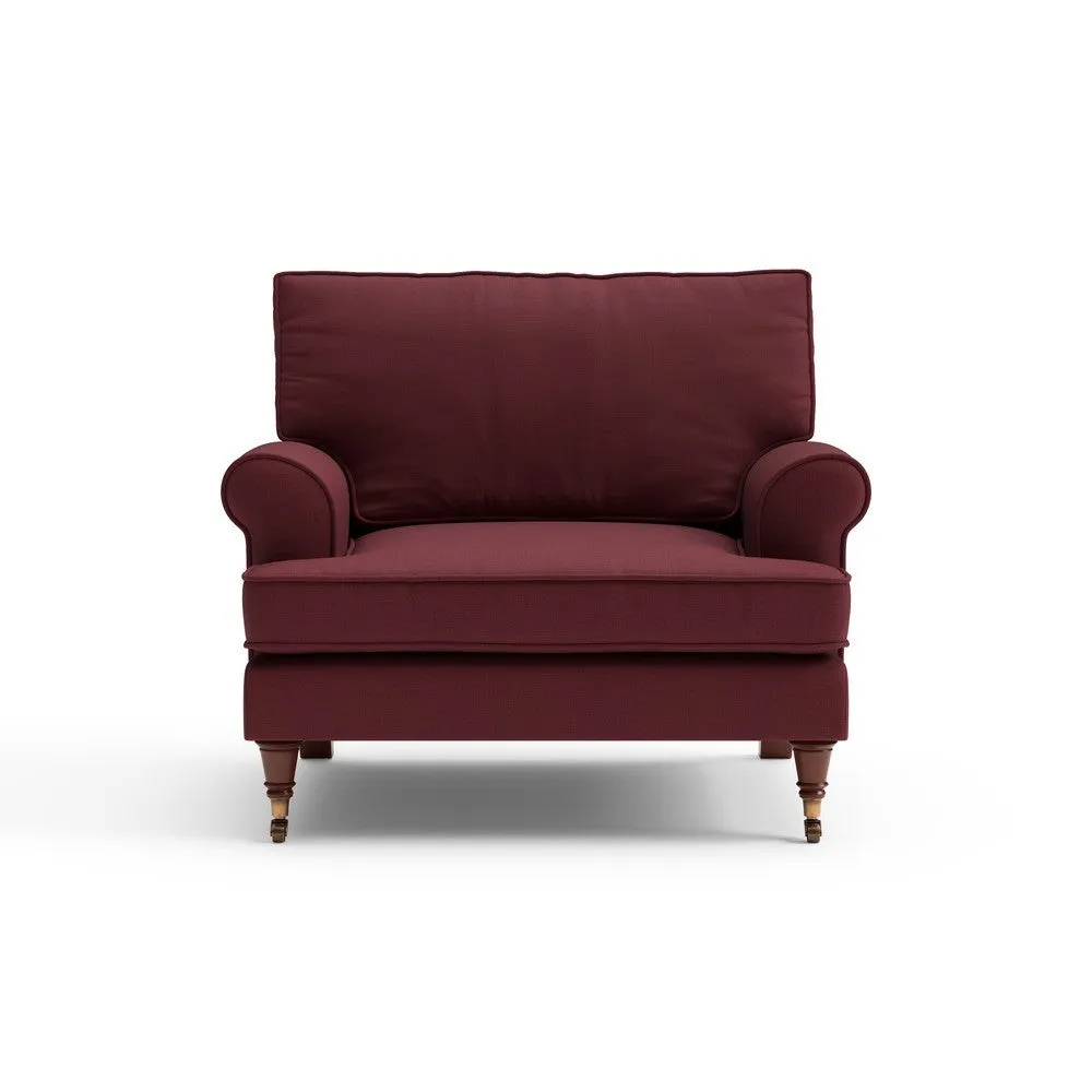 Armchair with Scrolled Arms - Rosehip, House Linen Mix