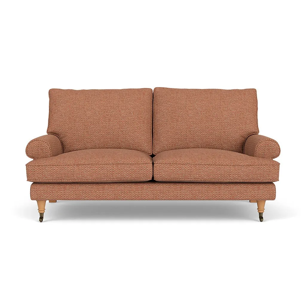 Large 2-Seater Sofa - Brick, Herringbone Weave