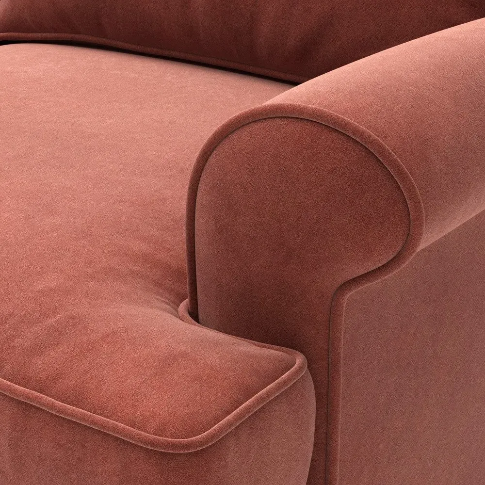 Large 2-Seater Sofa - Brick, Matt Velvet by The Cotswold Company, image 4