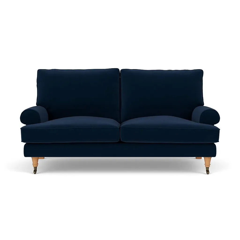 Large 2-Seater Sofa - Deep Blue, Matt Velvet by The Cotswold Company, image 2