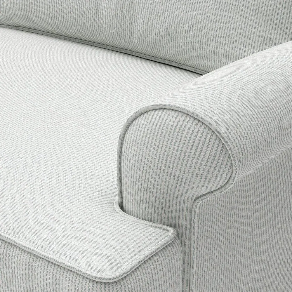 Large 2-Seater Sofa - Duck Egg, Broadway Stripe by The Cotswold Company, image 4