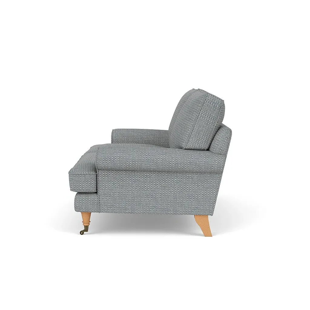 Large 2-Seater Sofa - Navy, Herringbone Weave by The Cotswold Company, image 3