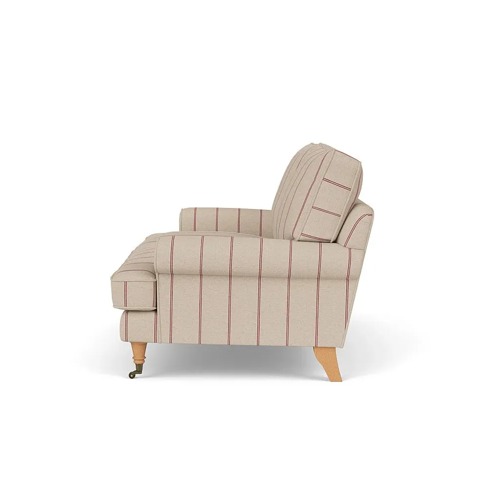 Large 2-Seater Sofa - Raspberry, Compton Stripe by The Cotswold Company, image 3