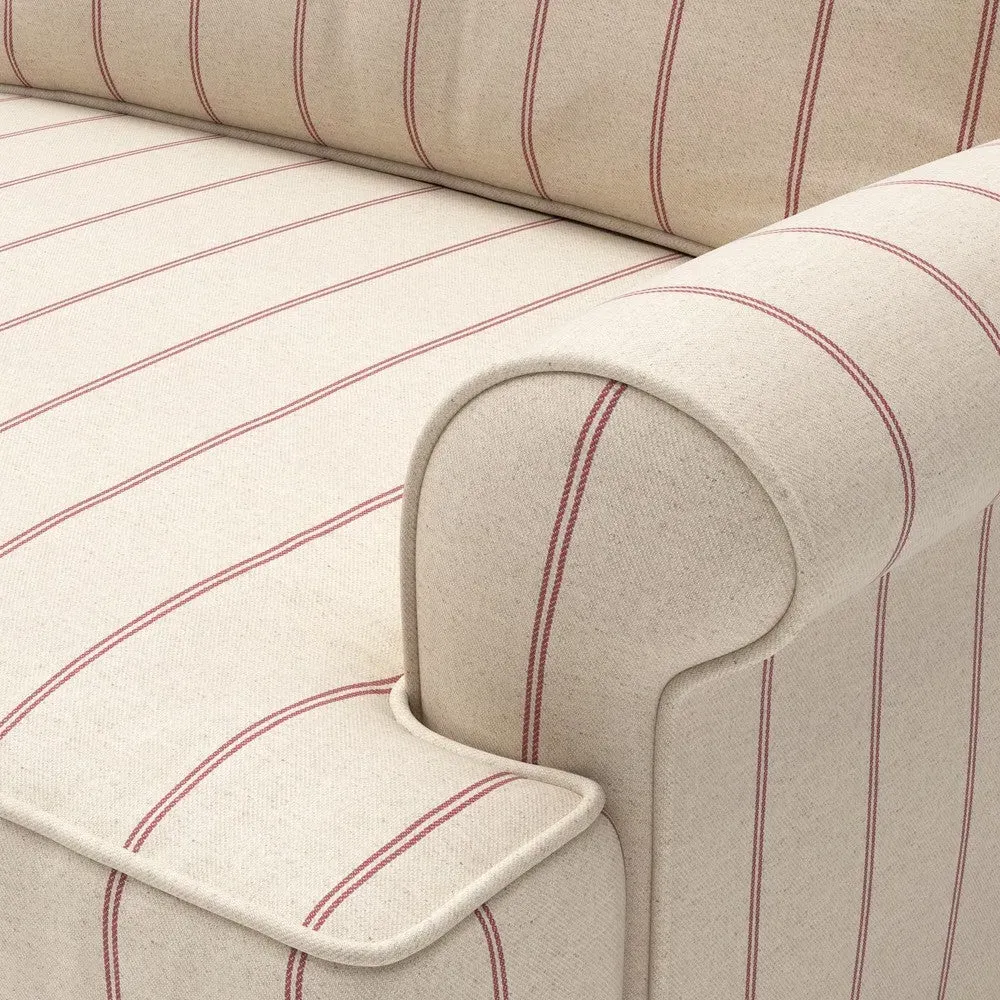 Large 2-Seater Sofa - Raspberry, Compton Stripe by The Cotswold Company, image 4