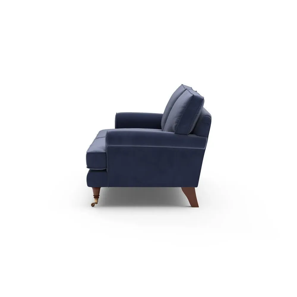 Stewart 3-Seater Sofa - Deep Blue, Matt Velvet