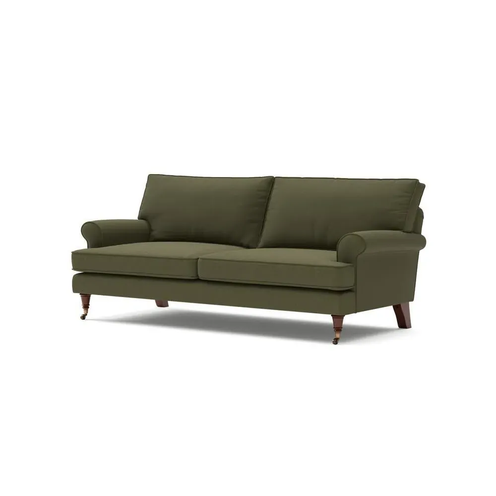 Stewart 3-Seater Sofa - Forest Green, Linen Mix