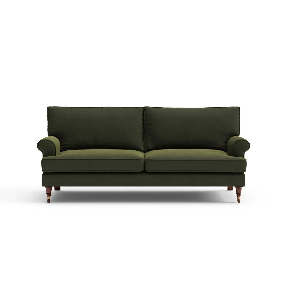 Stewart 3-Seater Sofa - Forest Green, Matt Velvet