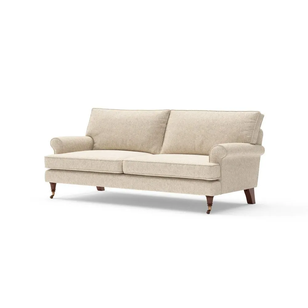 Stewart 3-Seater Sofa - Natural, Aquaclean Oxford