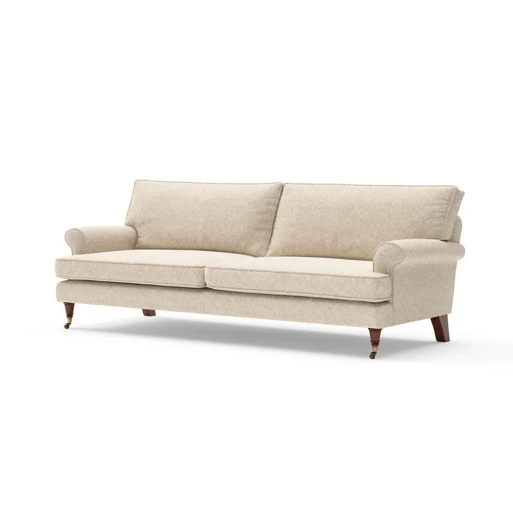 Stewart 4-Seater Sofa - Natural, Aquaclean Oxford