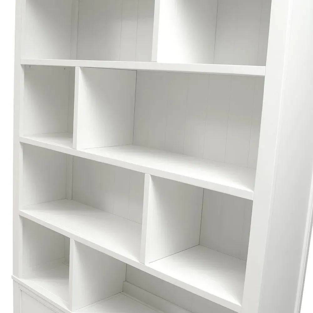 Large Bookcase with Drawers - Warm White