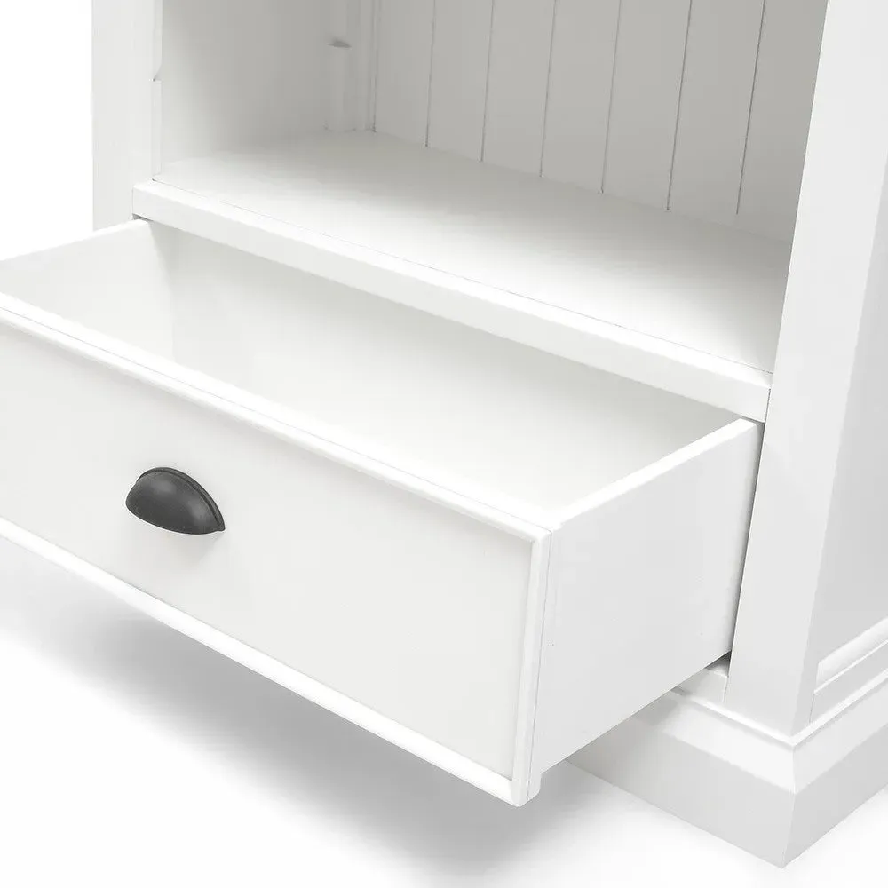 Medium Bookcase with Sliding Doors - Warm White