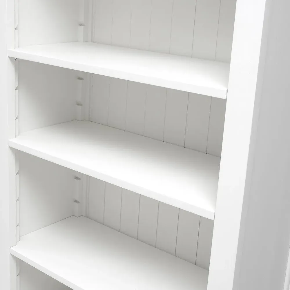 Medium Bookcase with Sliding Doors - Warm White