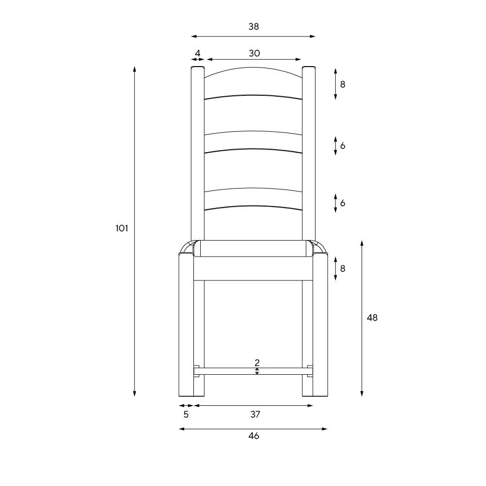 Ladderback Dining Chair with Linen Seat Pad - Cream