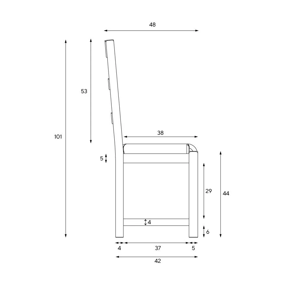 Ladderback Dining Chair with Linen Seat Pad - Cream