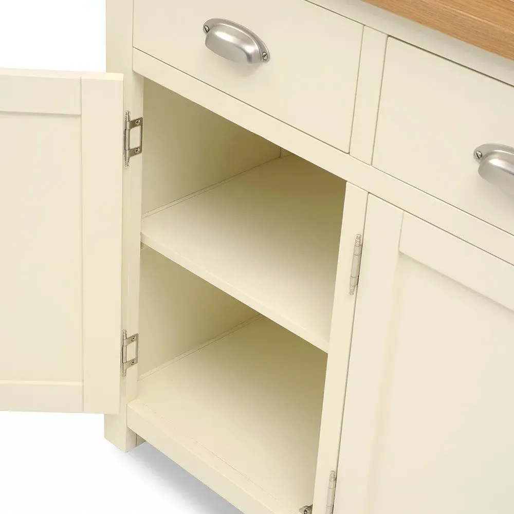Sussex Cotswold Large Sideboard - Cream, Oak