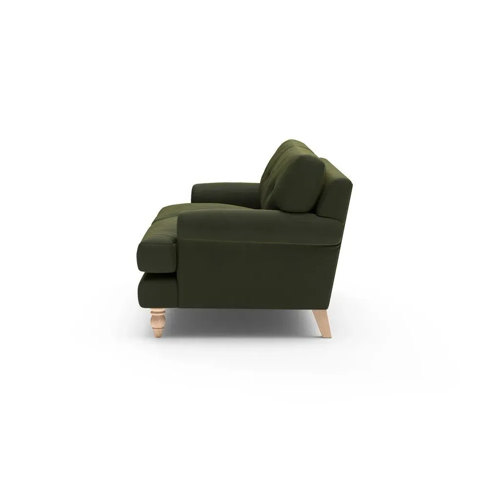3-Seater Sofa - Forest Green, Matt Velvet