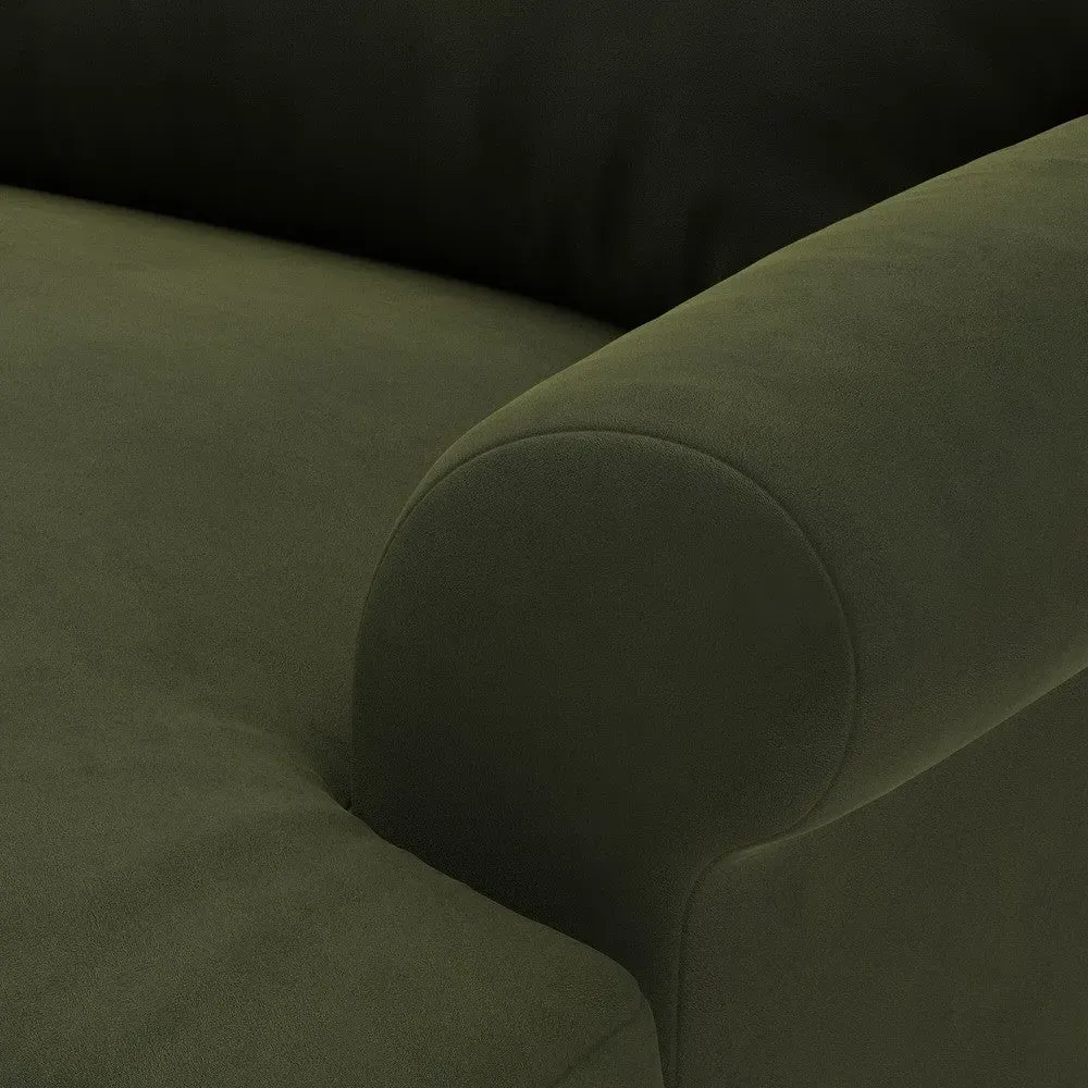 3-Seater Sofa - Forest Green, Matt Velvet