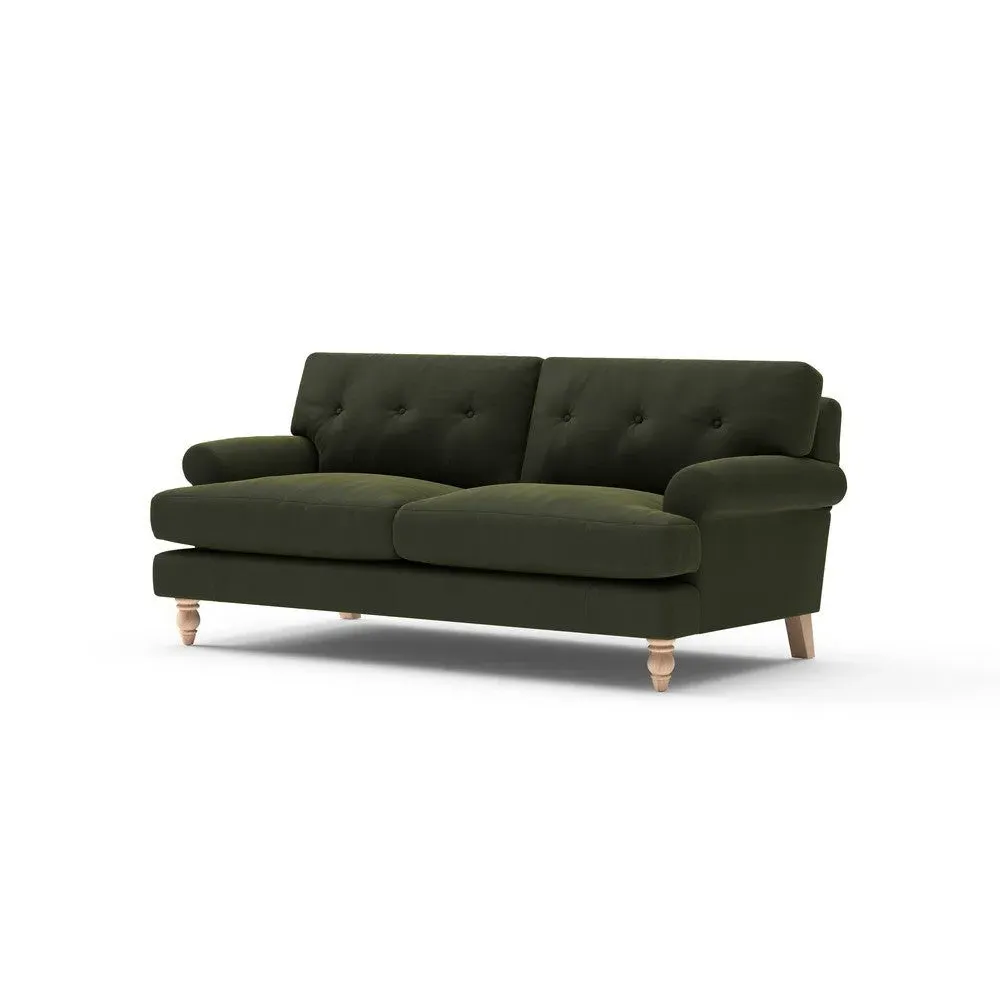 3-Seater Sofa - Forest Green, Matt Velvet