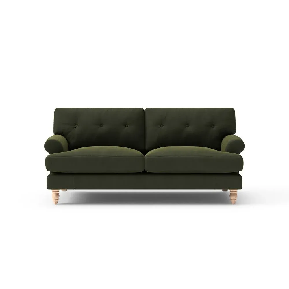 3-Seater Sofa - Forest Green, Matt Velvet